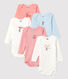 Lot de 5 bodies manches longues bébé fille en coton