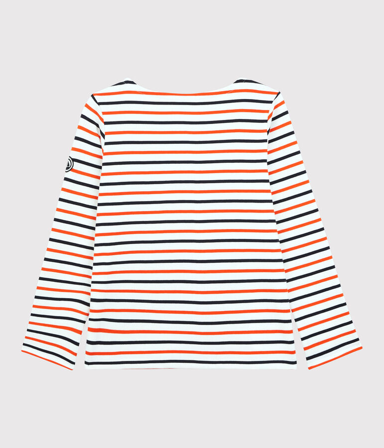 Katoenen marinetrui Dames wit/blauw/oranje