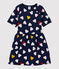 Tubic meisjesjurk met korte mouwen blauw SMOKING/wit MULTICO