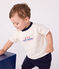 Tee-shirt bébé en coton à manches longues, motif logo vintage blanc MARSHMALLOW