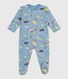 Babypyjama van geruwde fleece met opening op de rug en print
