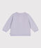 Effen gebreid babyvestje in katoen purper PARME