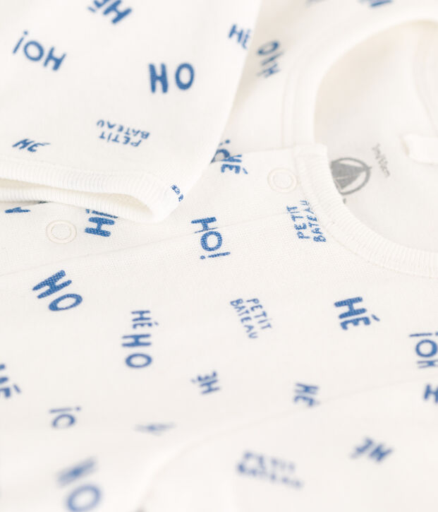 Babypyjama Heho in tubic wit/blauw