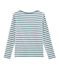 Dames_t-shirt met lange mouwen blauw FONTAINE/wit MARSHMALLOW