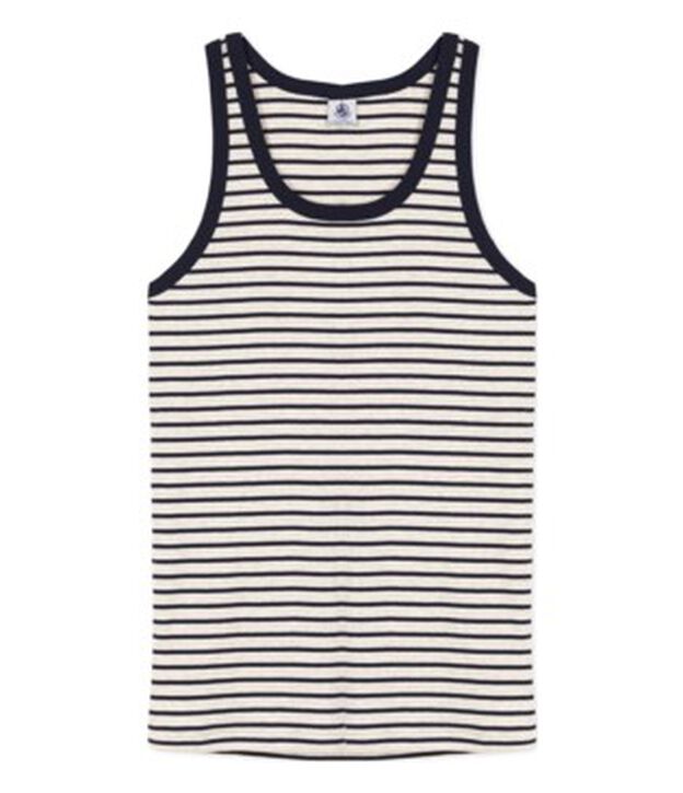 L'ICONIQUE, tanktop in katoen voor vrouwen beige/blauw