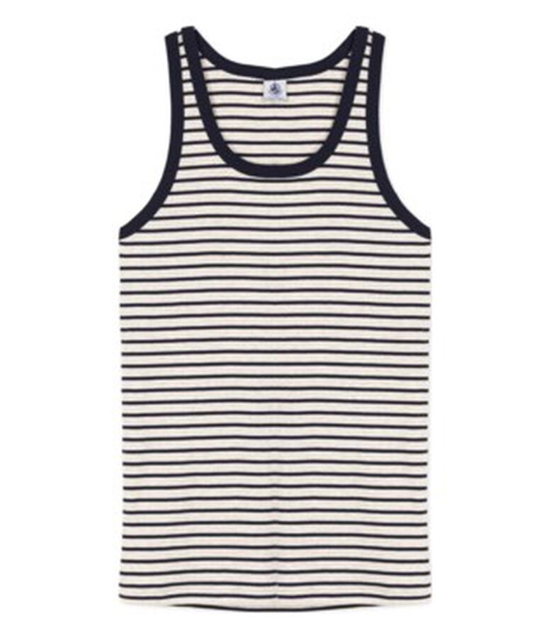 L'ICONIQUE, tanktop in katoen voor vrouwen beige/blauw