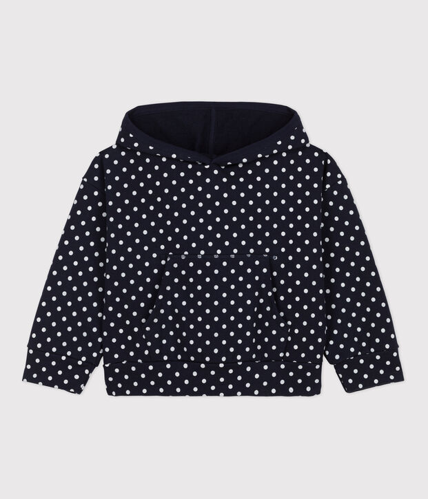 Sweatshirt met kap voor meisjes blauw/ecru