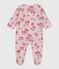 Babypyjama in tubic met bloemenprint roze JOLI/wit MULTICO