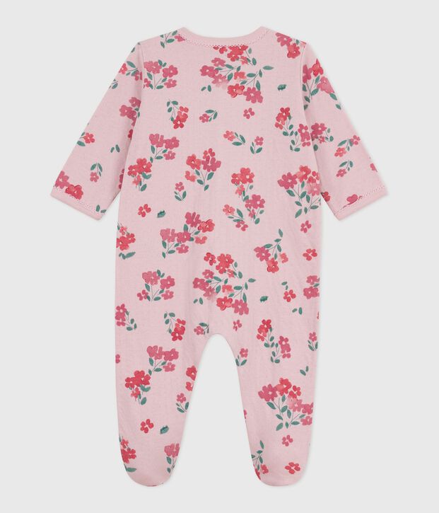 Babypyjama in tubic met bloemenprint roze/multicouleur