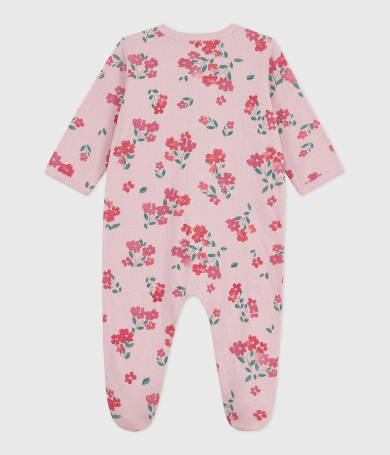 Babypyjama in tubic met bloemenprint roze/multicouleur