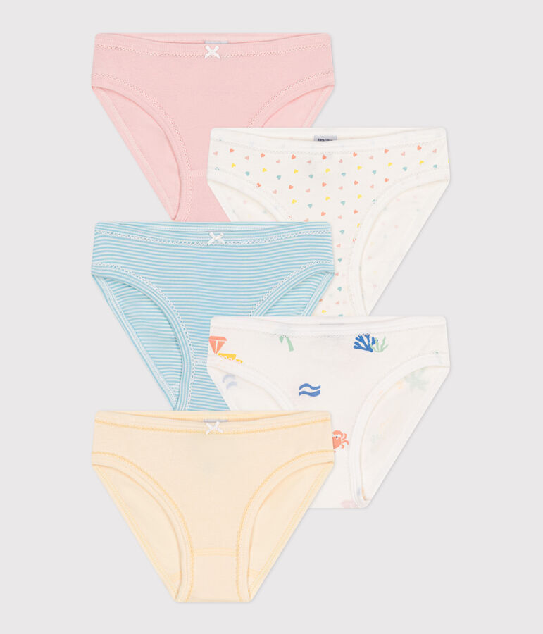Lot de 5 culottes enfant en coton imprim&eacute; multicouleur