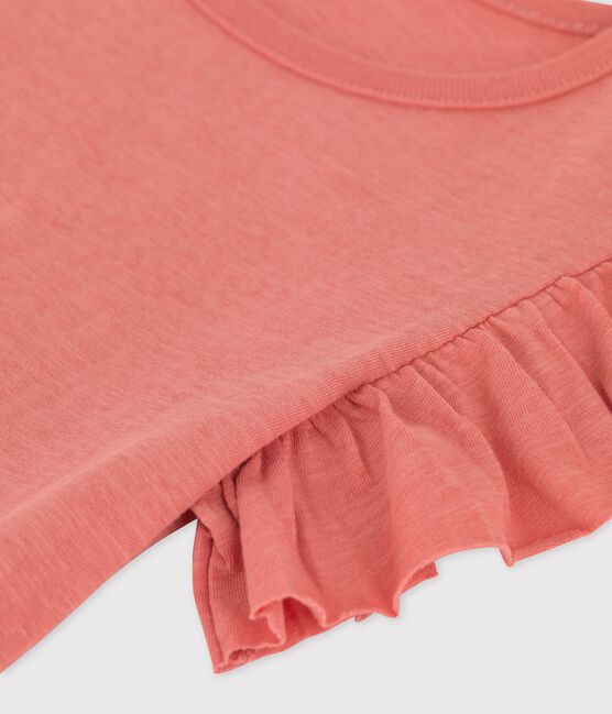 T-shirt met korte mouwen in katoen voor meisjes roze PAPAYE