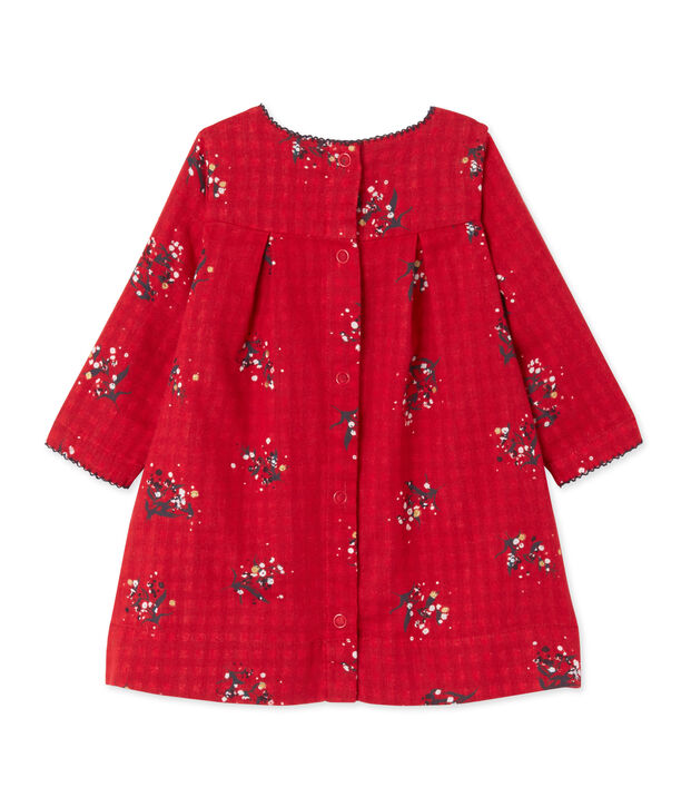 Robe b&eacute;b&eacute; fille en tubique imprim&eacute; rouge/multicouleur