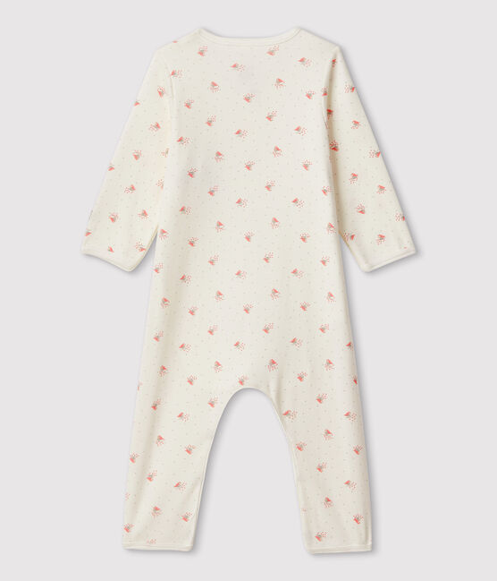 Bodyjama sans pieds bébé en coton biologique blanc MARSHMALLOW/blanc MULTICO