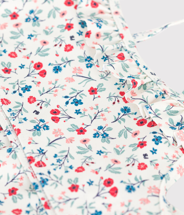 Tweedelig badpak met bloemenprint voor kinderen wit MARSHMALLOW/wit MULTICO