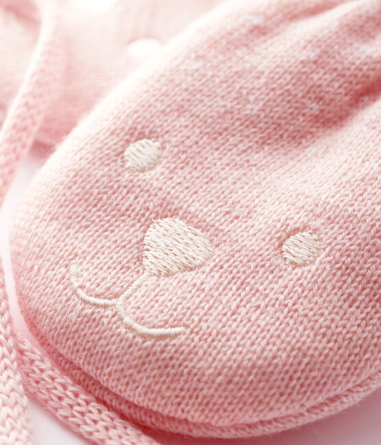Babywanten gevoerd met microfleece roze MINOIS