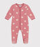 Pyjama bébé en velours imprimé motif cœurs   rose ROSEWOOD/ MARSHMALLOW