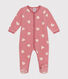 Pyjama bébé en velours imprimé motif cœurs  