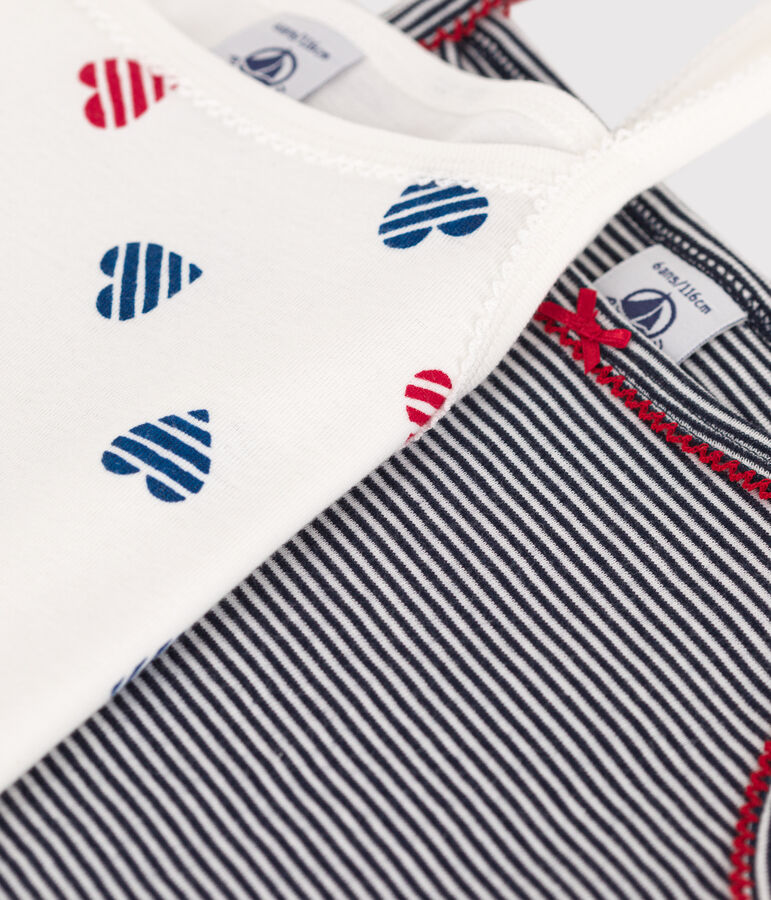 Lot de 2 d&eacute;bardeurs enfant en coton imprim&eacute; c&oelig;urs multicouleur