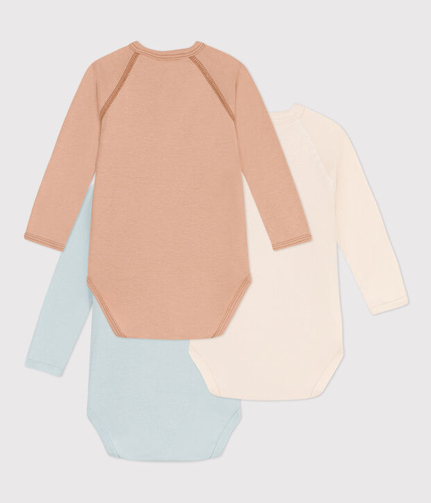 Set van 3 katoenen omslagbody's met lange mouwen multicouleur