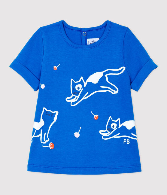 Tee-shirt en coton bébé. bleu RUISSEAU