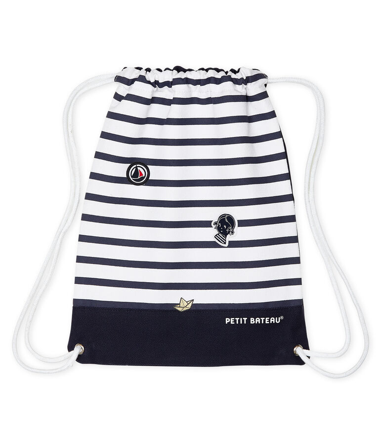 Sac &agrave; dos bleu ABYSSE/beige COQUILLE