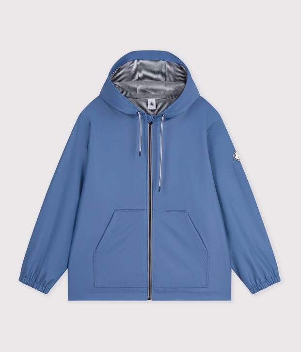 Korte damesregenjas blauw