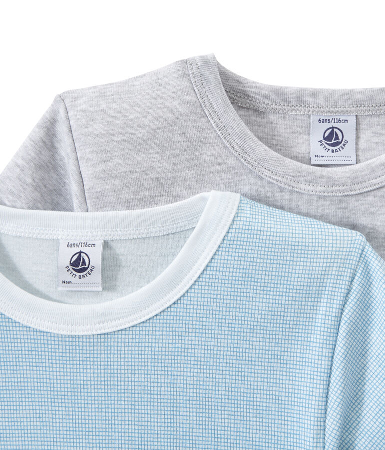 Lot de 2 t-shirts gar&ccedil;on manches courtes blanc