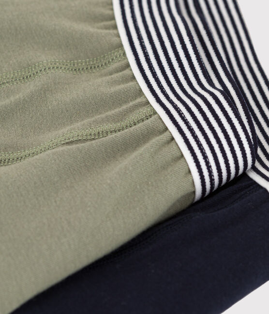 Set van 2 effen boxershorts voor jongens in katoen en elastaan variante 1