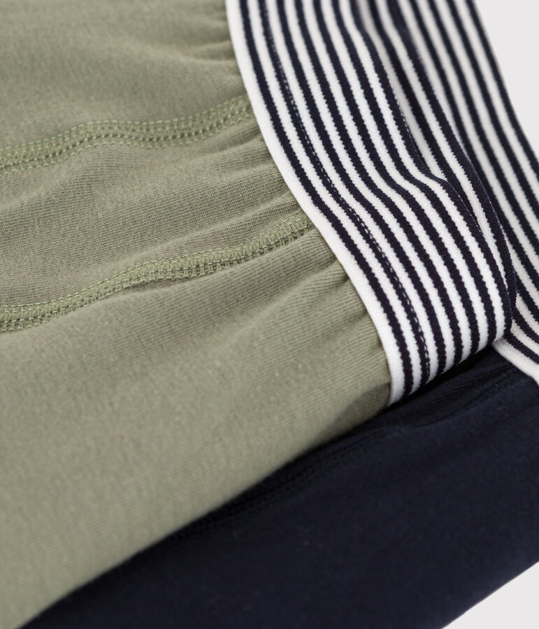 Set van 2 effen boxershorts voor jongens in katoen en elastaan variante 1