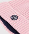 Bonnet enfant en tricot doublé en polaire rose CHARME