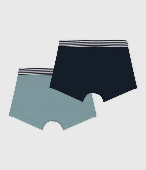 Setje met effen boxershorts voor kinderen in katoen en elastaan variante 1