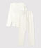 Pyjama à pois petite fille en coton biologique blanc MARSHMALLOW/bleu MEDIEVAL