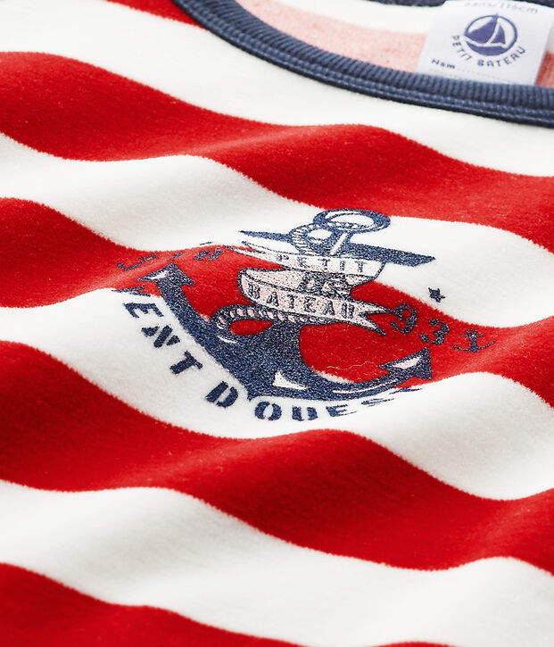 Jongenspyjama met ankermotief blauw/rood/wit