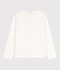 T-shirt manches longues enfant en coton blanc
