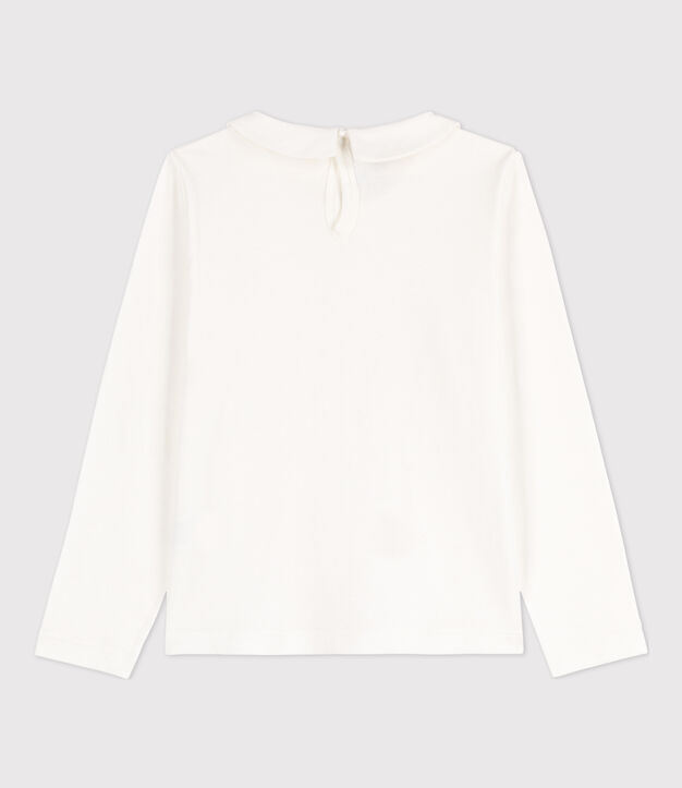T-shirt manches longues enfant en coton blanc