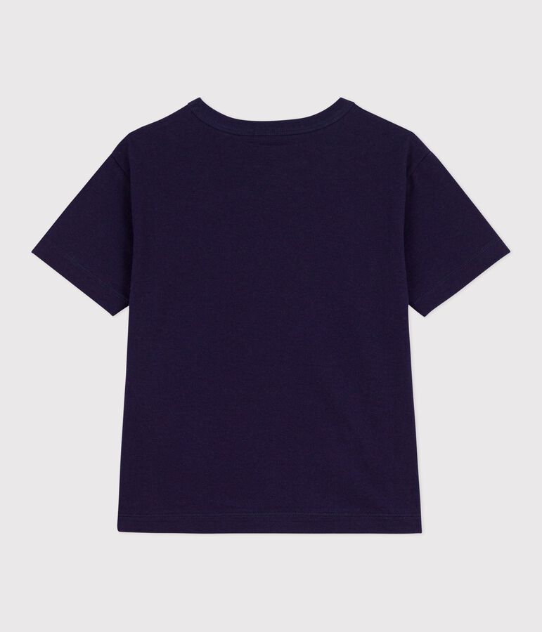 Katoenen T-shirt met korte mouwen voor kinderen blauw