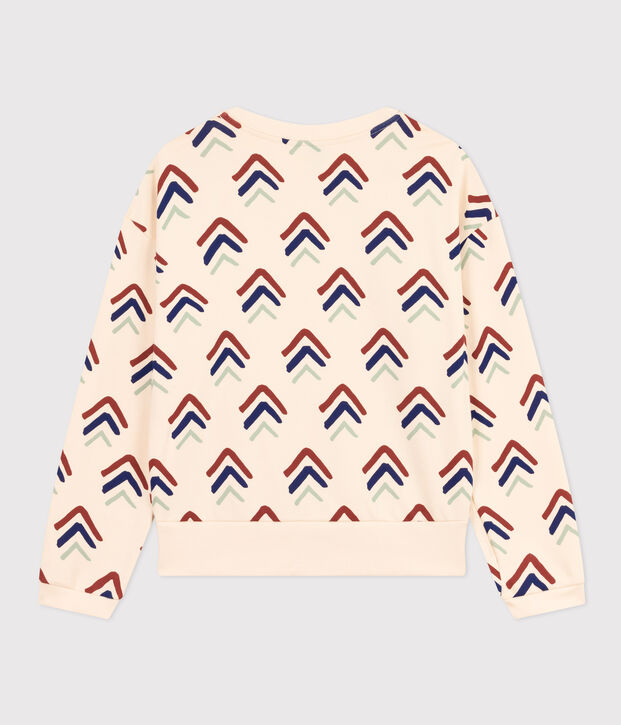 Sweatshirt van fleece voor dames ecru/multicouleur