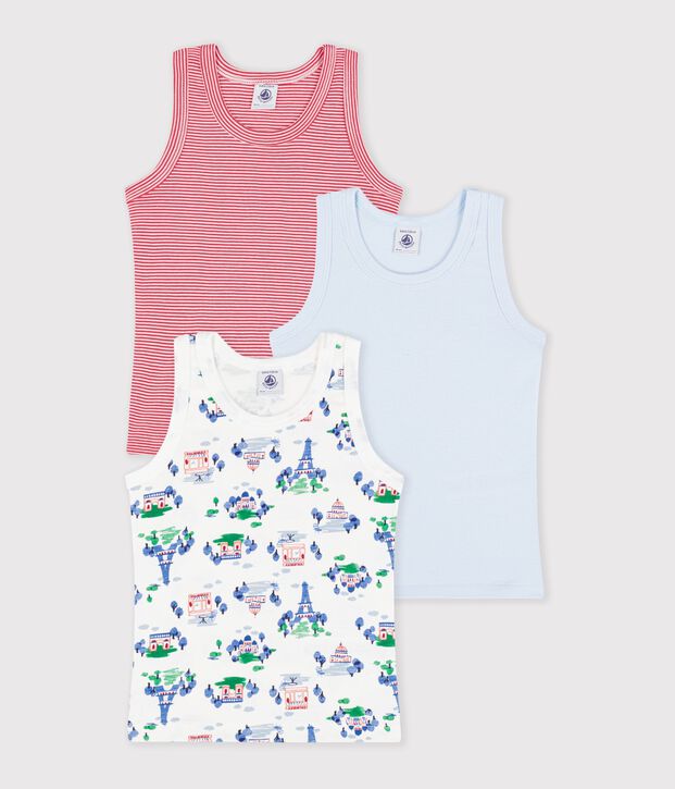 Setje met katoenen kinderhemdjes met print van Parijs multicouleur