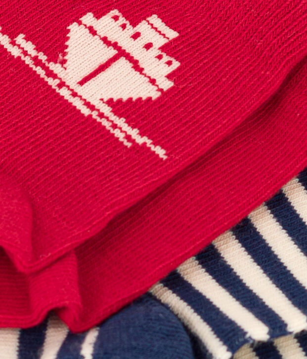 Set van 2 paar babysokken met havenprint in katoenjersey multicouleur