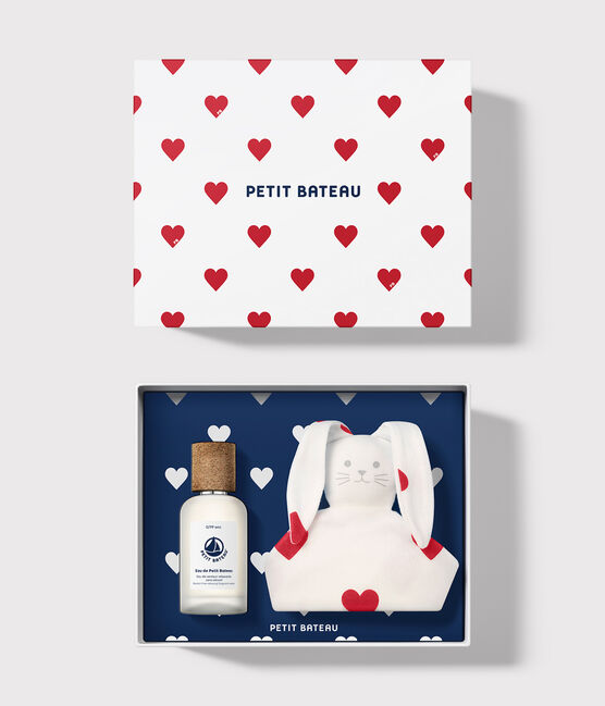 Coffret cadeau Parfum bébé 50ml & doudou coeur bleu Floral Citrus Musc