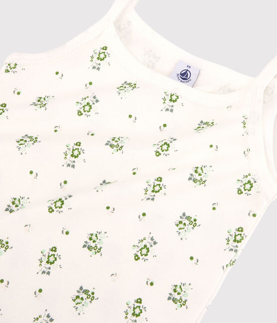 L'ICONIQUE, katoenen damesshirt met bandjes wit MARSHMALLOW/wit MULTICO