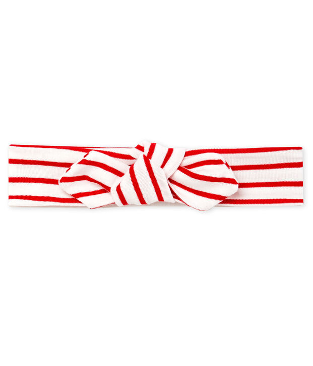 Gestreepte haarband voor baby meisje wit/rood