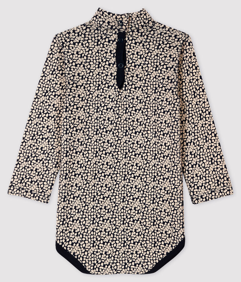 Body manches longues b&eacute;b&eacute; col roul&eacute; bleu/blanc