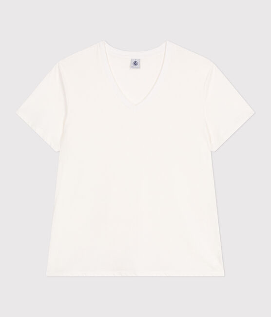 Le Droit, effen katoenen T-shirt voor dames wit MARSHMALLOW