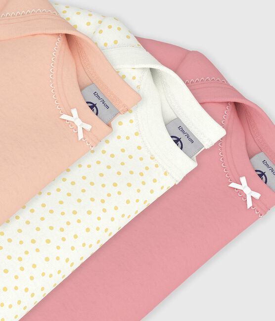 Lot de bodies manches courtes en coton imprimé uni bébé variante 1