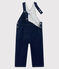 Tuinbroek voor baby's in denim molton blauw JEAN