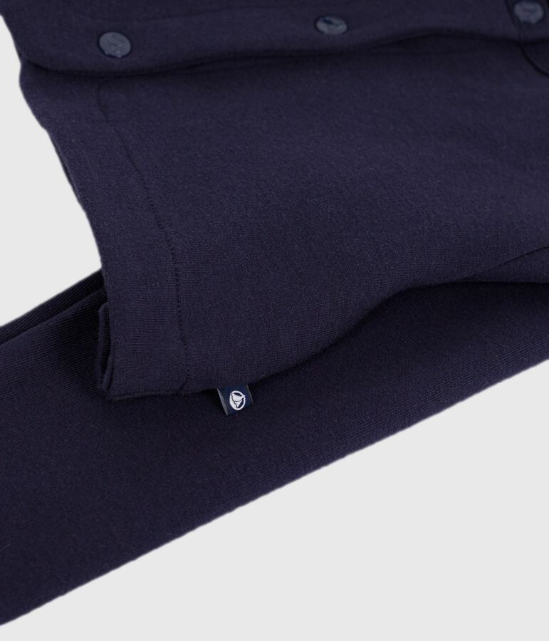 Cardigan enfant en coton uni bleu