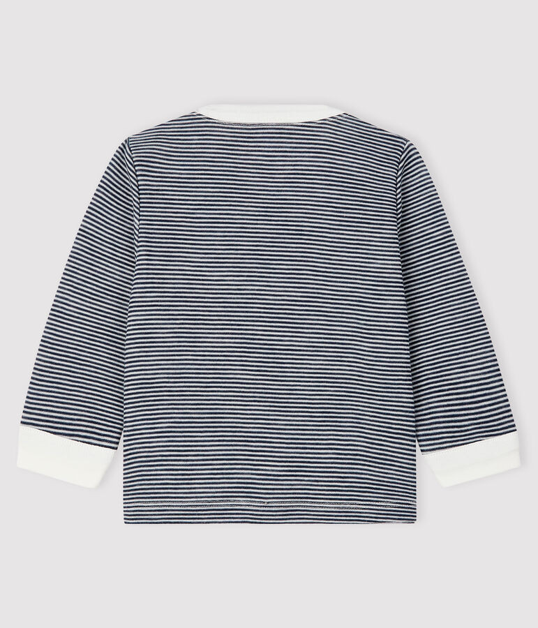 T-shirt baby jongen blauw SMOKING/wit MARSHMALLOW