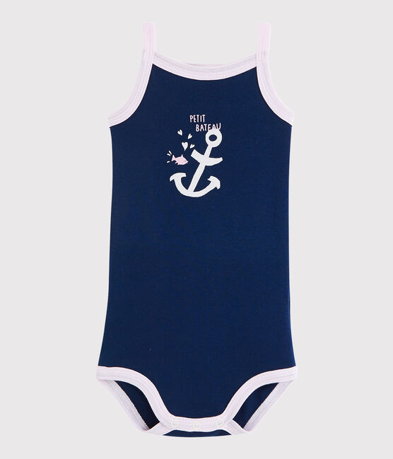 Rompertje met schouderbandjes baby meisje blauw MEDIEVAL